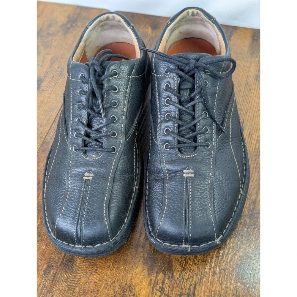 Clarks Nebulae Style Mens 9M Black Leather Lace Up Casual Shoes 75052